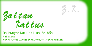 zoltan kallus business card