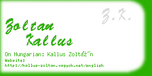 zoltan kallus business card
